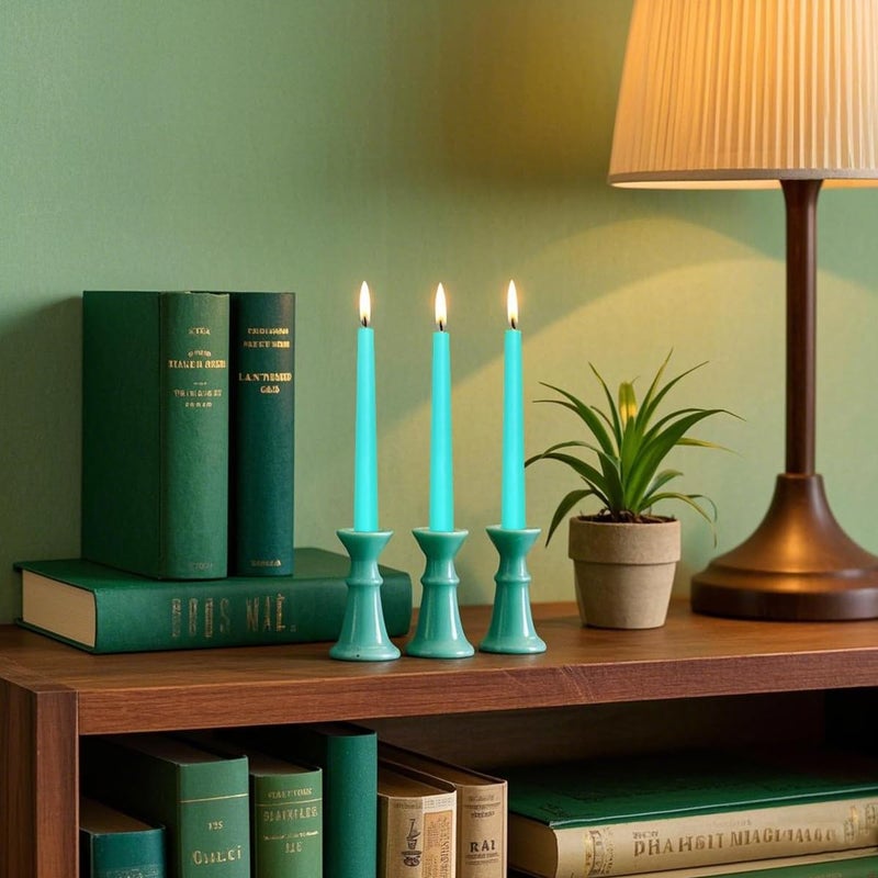 Sihuida 12-Pack Mint Green Taper Candles, 10 Inch Unscented Dripless Candlesticks, Long-Lasting Burn Time of 7-8 Hours, Perfect for Home Décor, Spring and St. Patrick's Day - Image 2